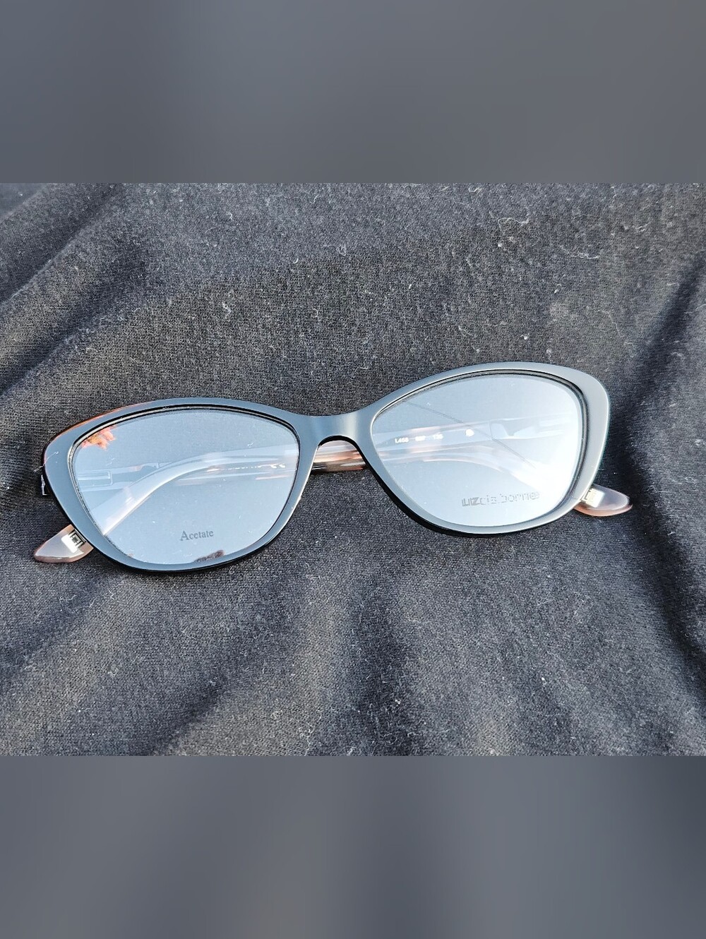 Liz Claiborne Acetate Eyeglass Frames L458 807 Black Tortoise Silver Detail